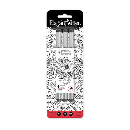 Speedball® Elegant Writer® 3-Piece Black Fine Writing & Drawing Set